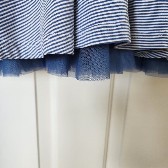Matilda Jane Dress Blue White Stripe Between The Lines Tulle Long Sleeve XL - Picture 8 of 16